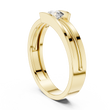 Round Cut Moissanite Diamond Men's Tension Set Solitaire Ring - View 10