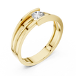 Round Cut Moissanite Diamond Men's Tension Set Solitaire Ring - View 4