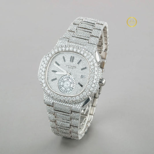 Stunning Fully Iced-Out Lab Grown Diamond Watch for Men - Sparkling Luxury Timepiece for Special Occasions