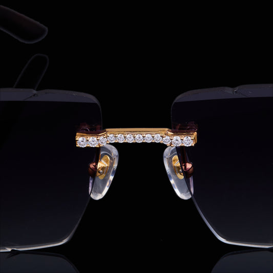Custom Diamond Sunglasses Luxury Rimless Gold Eye wear By Ivevar