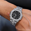 Iced Out Black Dial Watch & Diamond Tennis Bracelet Set