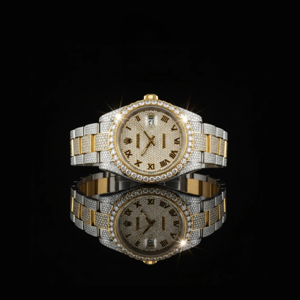 Full iced out watch.