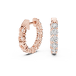 Inside Out Round Lab Grown Diamond Shared Prong Huggie Hoop Earrings - View 5