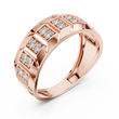 Round Cut Lab Grown Diamond Men's Chevron Edge Geometric Statement Ring - View 5