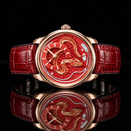 Craftmanship Series Red Enamel Chiming Snake Limited Edition Automatic Watch
