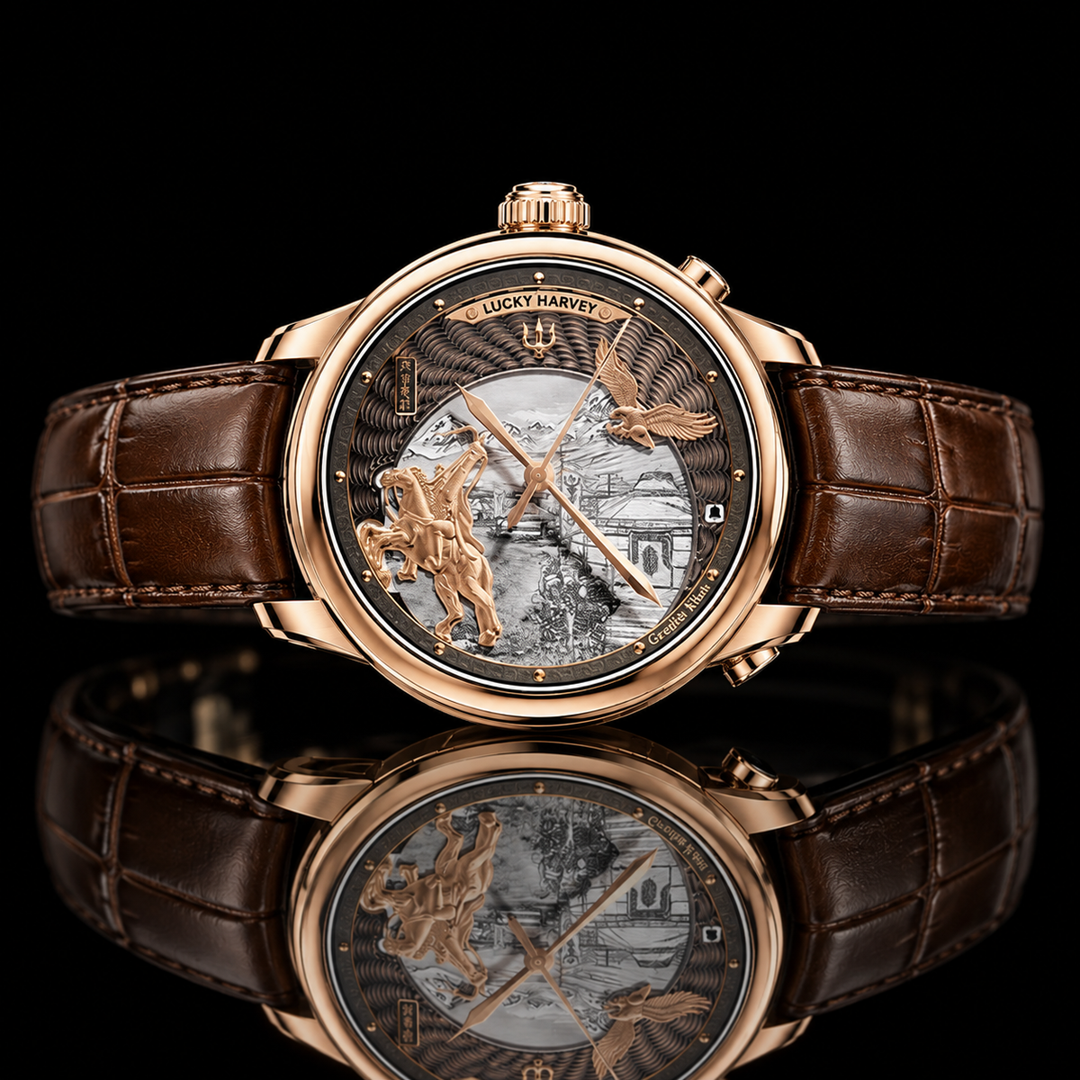Dynasty Series Rose Gold Titanium Chiming Genghis Khan Limited Edition Automatic Watch