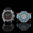 Luxury Watch Collection | Black Chronograph & Turquoise Diamond Floral Watch