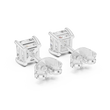 Signature Princess Cut Lab Diamond Stud Earrings Premium Square Design - View 10