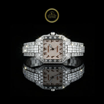 Radiant Lab Grown Diamond-Set Luxury Timepiece with Rose-Tone Dial and Exquisite Gem Detailing