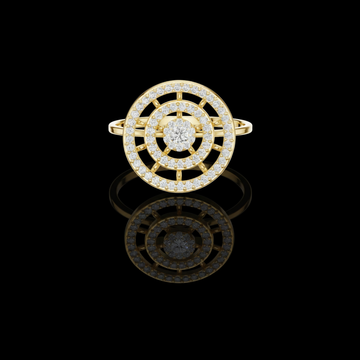 Multi Row Round Cut Lab Diamond Halo Engagement Ring
