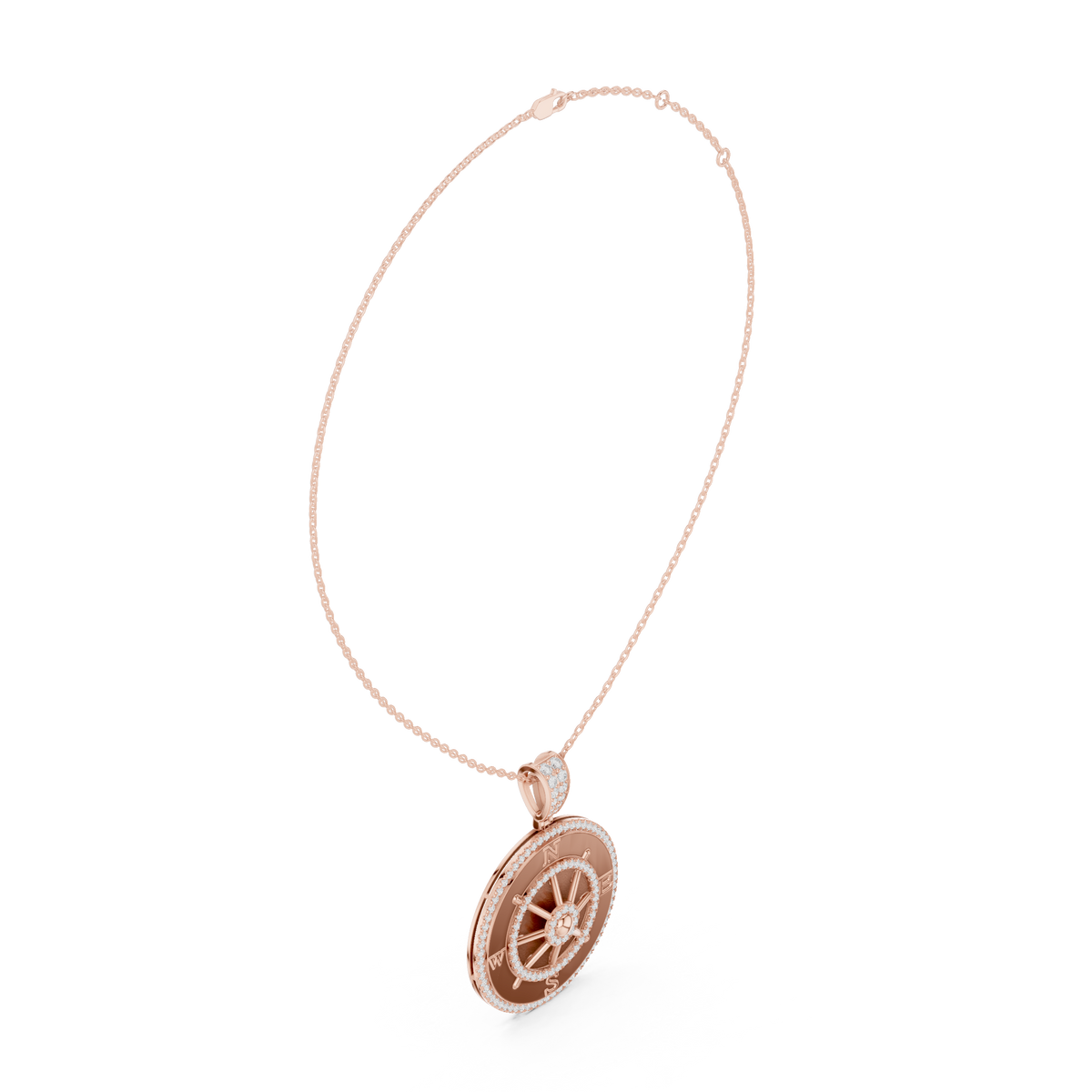 Directional Wheel Pattern Statement Charm Featuring Round Lab Grown Diamond - View 11