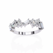 Baguette & Round Cut Moissanite Diamond Eternity Ring Wedding Band - View 6