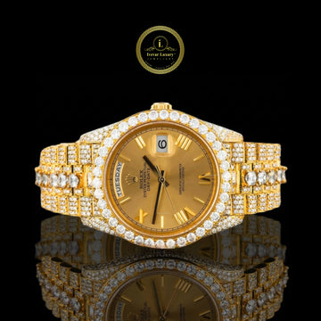 Gold wristwatch with diamond accents 