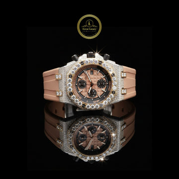Affordable Lab Grown Diamond Rubber Band Luxury Watch by Ivevar For Man's Collection