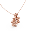 Round Lab Grown Diamond Snowflake Floral Pendant Necklace - View 8