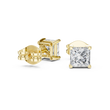 Signature Princess Cut Moissanite Diamond Stud Earrings Premium Square Design - View 5