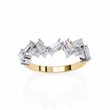 Baguette & Round Cut Moissanite Diamond Eternity Ring Wedding Band - View 7