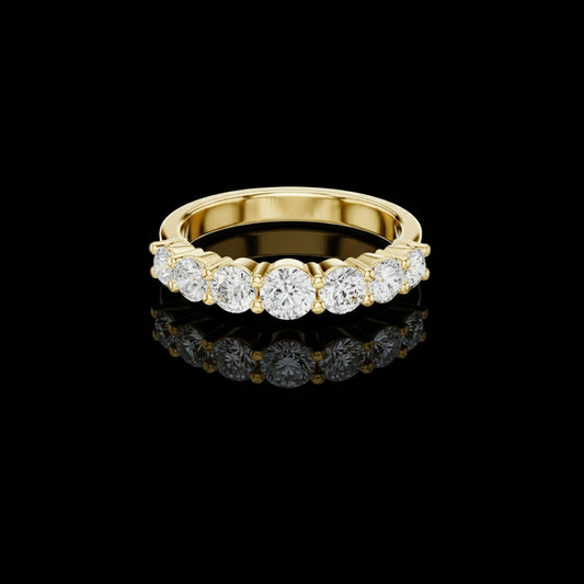 Round Cut Lab Brilliant Half Eternity Diamond Wedding Band Ring