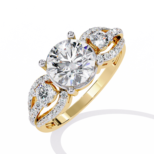 Trilogy Round Lab Diamond Twist Pave Band Anniversary Ring - View 2