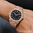 Rose Gold Iced Out Watch & Diamond Tennis Bracelet Set