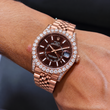 Rose Gold Diamond Watch & Tennis Bracelet Set