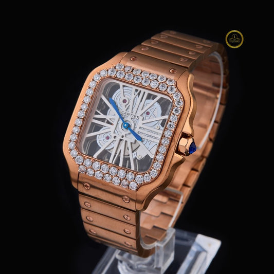 The Art of Precision Moissanite Diamond — A Rose Gold Skeleton Timepiece Crafted for the Connoisseurs of Timeless Luxury