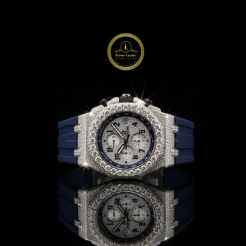 Brilliant Iced Out Watch Men’s Luxury with Rubber Strap