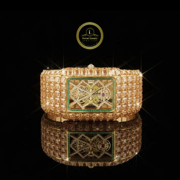 Regal Horizon Gold Diamond Watch with baguette Detailing A Fusion of Royal Brilliance and Modern Precision