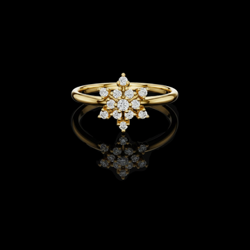 Crafted Cluster Setting Round Moissanite Diamond Anniversary Ring