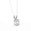 Oval Cut Lab Grown Diamond Solitaire Four Prong V Bail Pendant - View 7