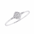 Round Cut Moissanite Diamond Curved Motif Double Chain Bracelet - View 10