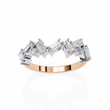 Baguette & Round Cut Moissanite Diamond Eternity Ring Wedding Band - View 5