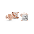 Signature Princess Cut Lab Diamond Stud Earrings Premium Square Design - View 6