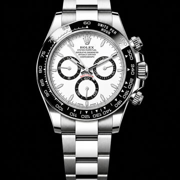 White Panda Chronograph Stainless Steel Ceramic Bezel Luxury Watch