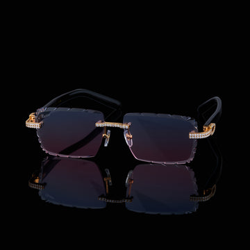 Custom Diamond Rimless Sunglasses Gold Luxury Designer Shades By Ivevar