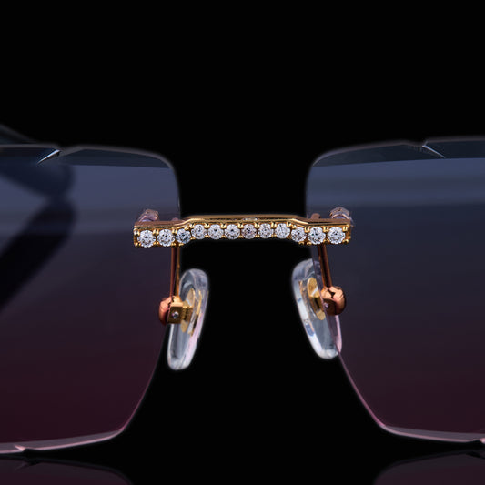 Custom Diamond Rimless Sunglasses Gold Luxury Designer Shades By Ivevar