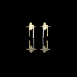 Dual Bar Round Lab Diamond Pavé Drop Stud Earrings with Linear Design