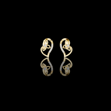 Eternal Heart Floral Diamond Stud Earrings with Round Lab Diamonds