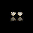 Crown Collection Heart Shaped Princess Moissanite Diamond Stud Earrings