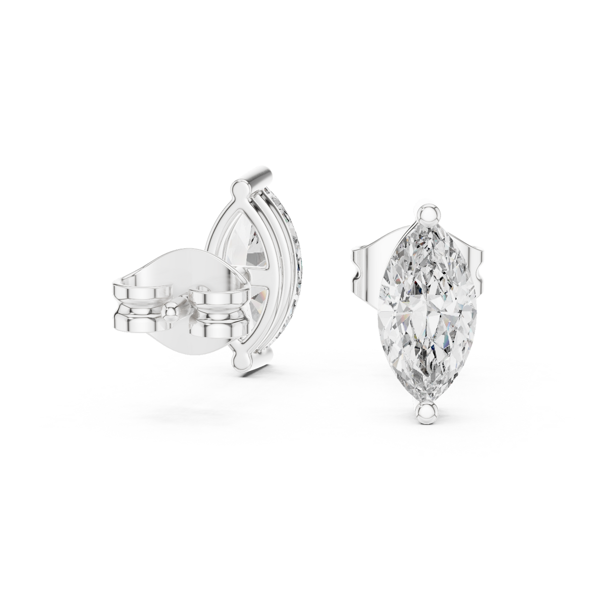 Prestige Edition Marquise Cut Lab Diamond Stud Earrings - View 7