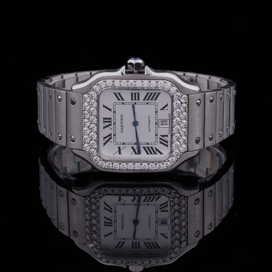Ivevar Moissanite Diamond Prestige Collection White Ice Luxury Watch Duo