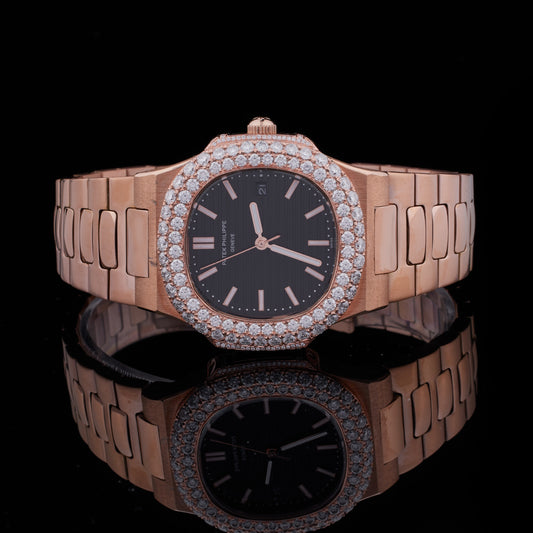 Moissanite Diamond Legacy Collection Rose Gold And Platinum Luxury Timepieces Crafted for Ultimate Prestige