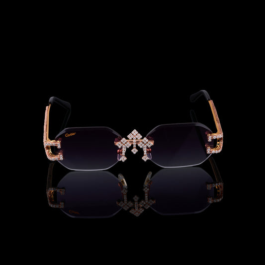 Imperial Diamond Heritage Collection Luxury Moissanite Diamond Timepiece And Signature Designer Eyewear Set