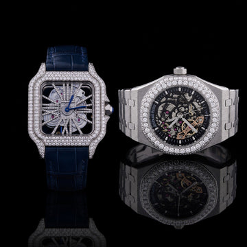 Ivevar Royal Skeleton Moissanite Diamond Watch Collection Blue Sapphire Edition