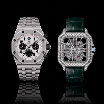 Masterpiece Dual Time Collection Skeleton Moissanite Diamond Artistry And Precision Chronograph Excellence
