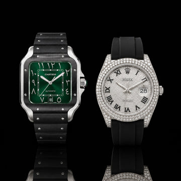 Ivevar Emerald Prestige Diamond Collection Moissanite Diamond Luxury Timepiece Duo