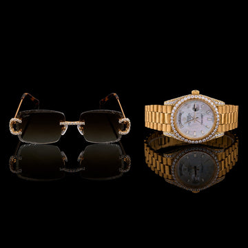 Royal Gold Moissanite Diamond Lifestyle Collection Luxury Timepiece & Designer Eyewear Masterpiece