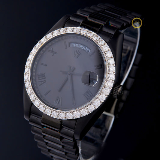 Refined Stealth Luxury with a Brilliant Diamond Bezel and Matte Black Finish Diamond By Lab Grown Ivevar