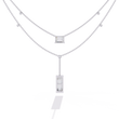 Layered Emerald Cut Moissanite Pendant Y Necklace - View 7