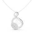 Abstract Swirl Circle Moissanite Pendant with Pave Accents - View 3